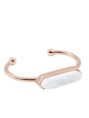 Kinsley Armelle Rose Gold White Quartz Bangle Bracelet